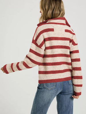 classic cardigan in cream with collared
