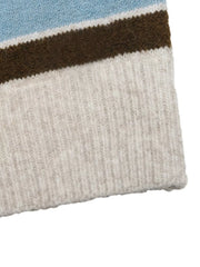 Striped Polo Collar Sweater in Blue, editorial view