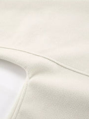 Elegant Stand Collar Open Front Outerwear in White, view 13