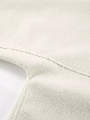 Elegant Stand Collar Open Front Outerwear in White, view 13