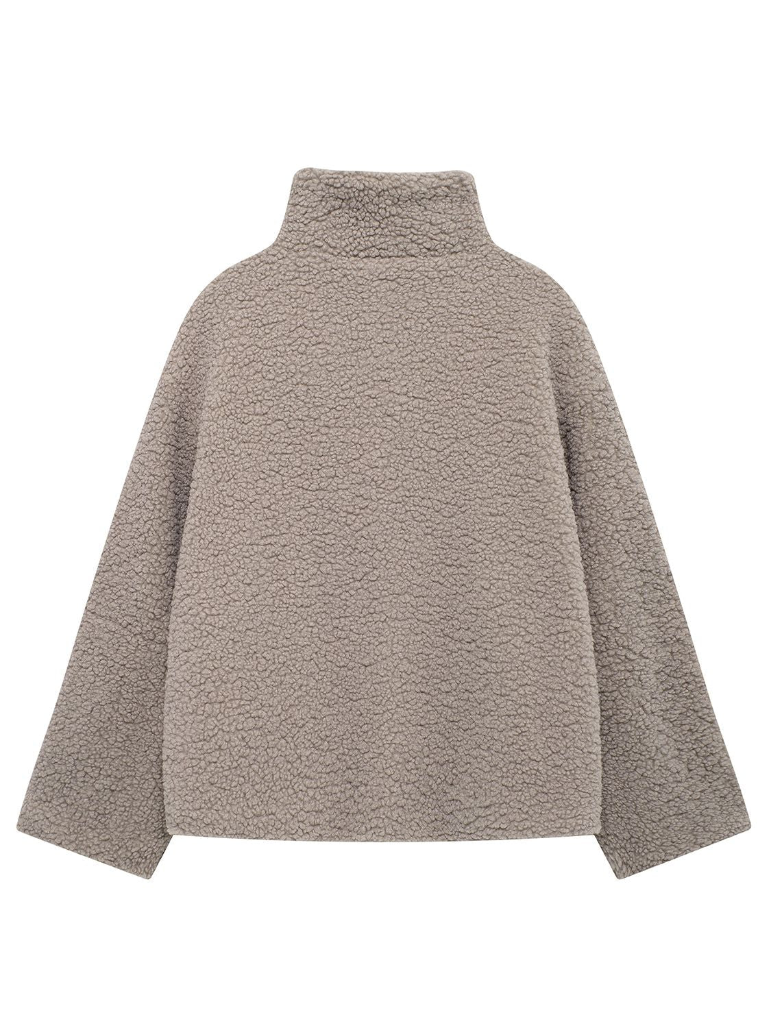 Dust Storm teddy fleece zip-up jacket with mock neck and contrast piping detail.