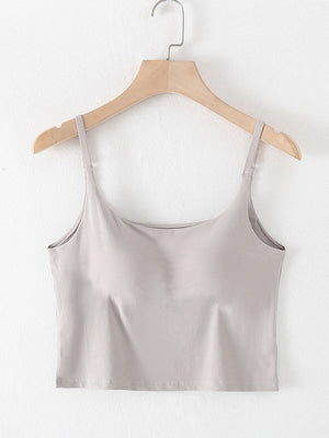 Dust Storm built-in bustier crop camisole with adjustable straps and square neckline.