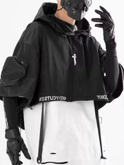 Men's Oversized Cropped Hoodie in Grey, front view