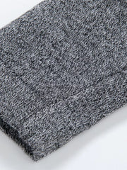 Men's gray marled knit open-front cardigan detail