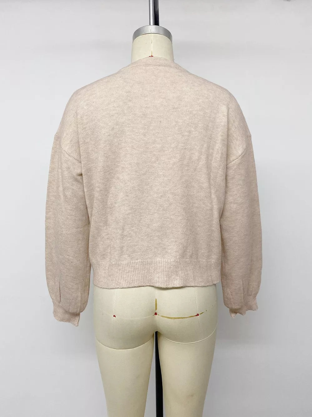 Button-down Long-sleeve Top in Apricot, view 16