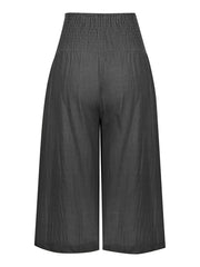Effortless Smocked Wide-leg Capri Pants