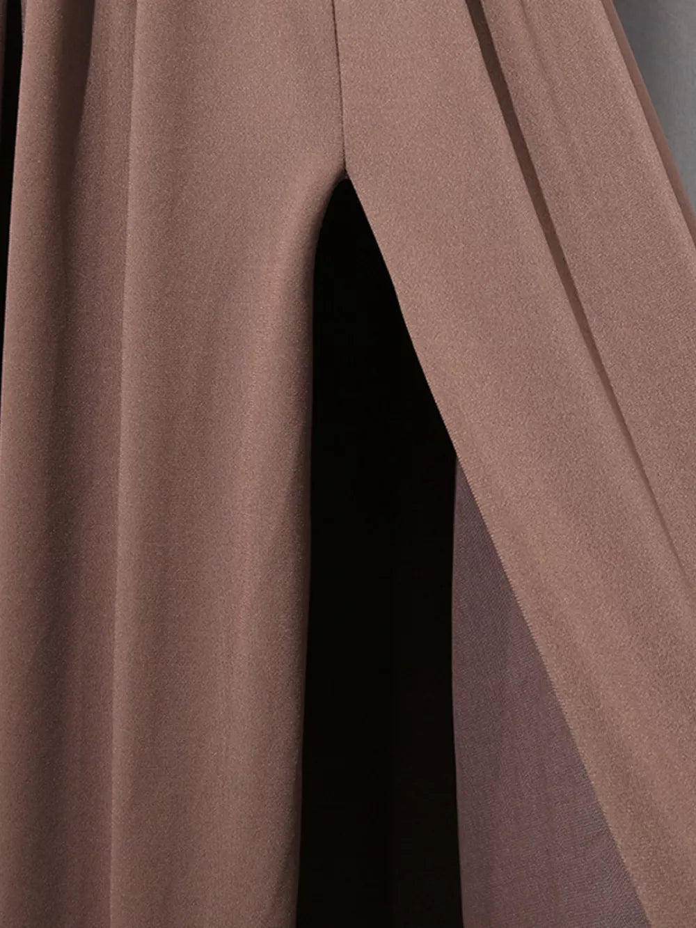 Ruched Long-sleeve Maxi Dress With Cutout in Brown, view 14