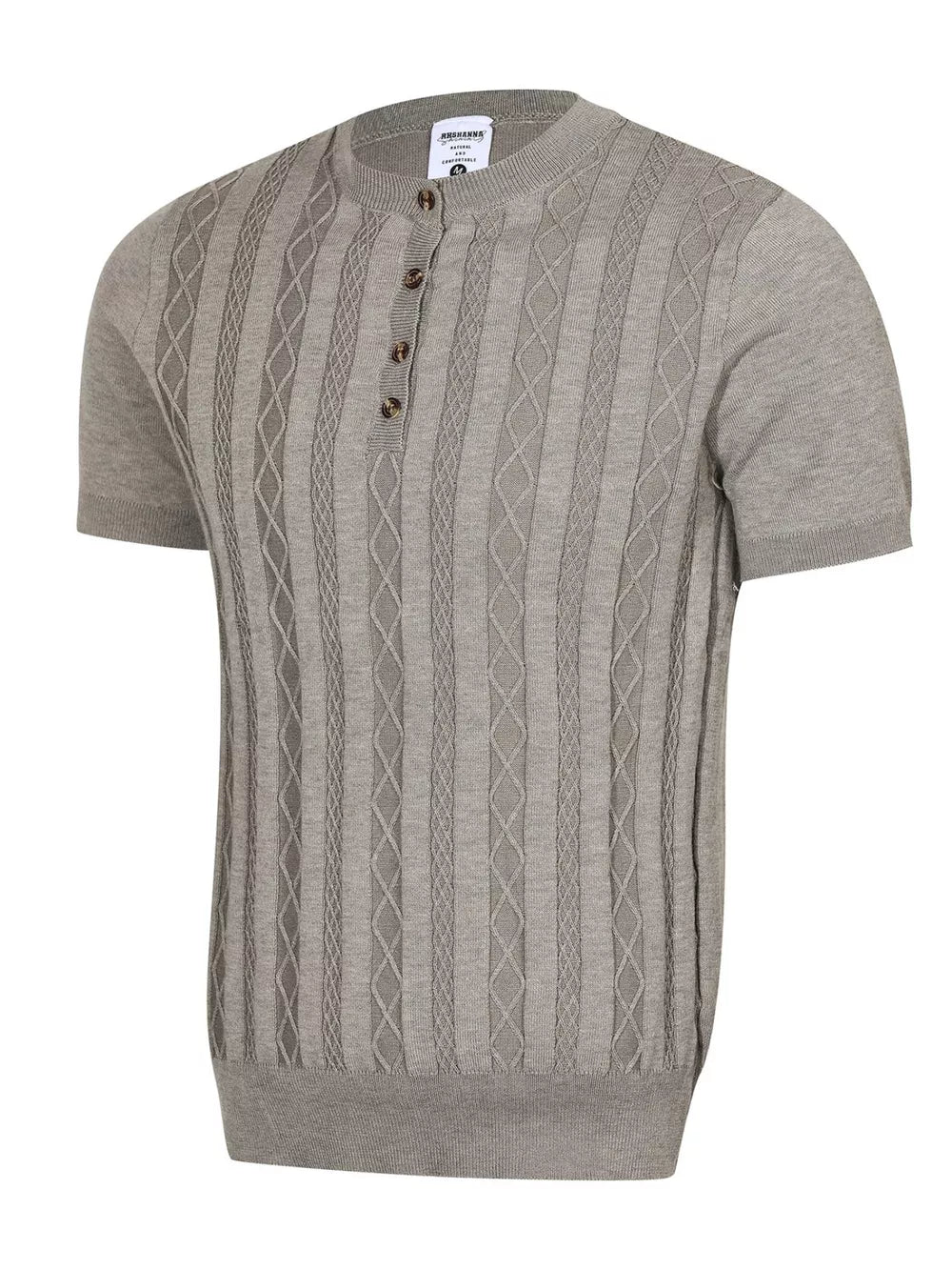 Men's Cable Knit Short Sleeve Top, view 11