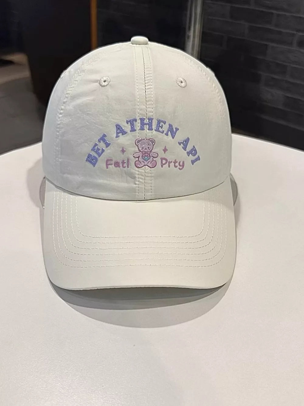 Charming Teddy Bear Embroidered Cap