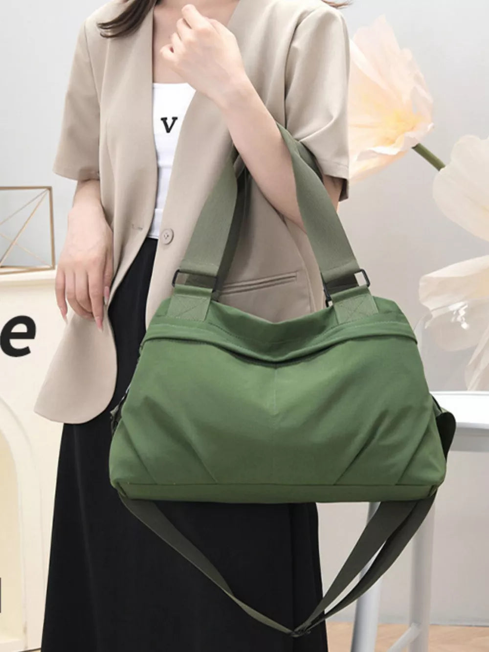 Versatile Nylon Crossbody Bag With Adjustable Strap