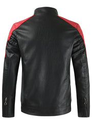 Premium Color Block Faux Leather Coat