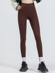 FlexFit Wideband Leggings in Chocolate, 7/8 length, high-waisted activewear pants.