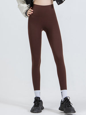 FlexFit Wideband Leggings in Chocolate, 7/8 length, high-waisted activewear pants.