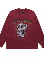 Skull Mood Graphic Long Sleeve Tee