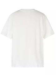 Men's Artistic Graphic Round Neck T-shirt in White, side view