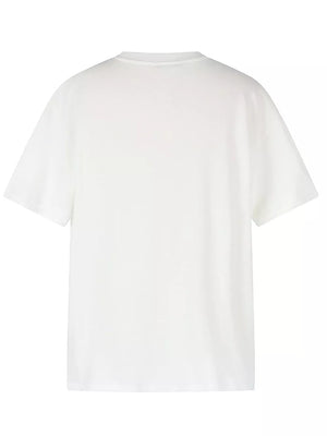 Men's Artistic Graphic Round Neck T-shirt in White, side view