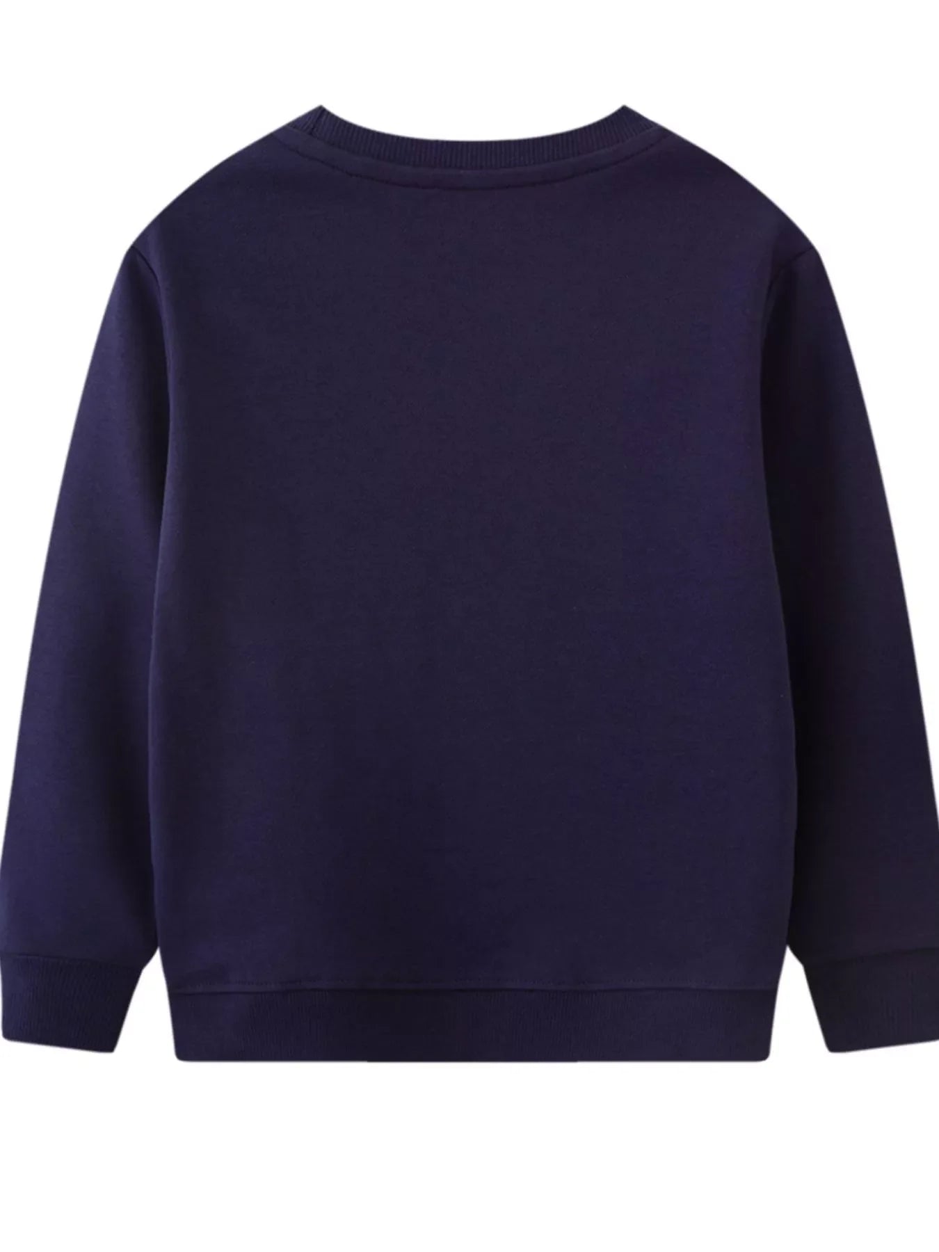 Dark Navy baby sweatshirt with crew neck and long sleeves.