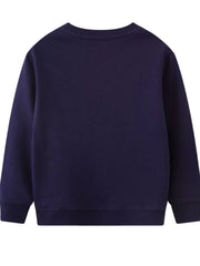 Dark Navy baby sweatshirt with crew neck and long sleeves.