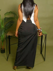 High Slit Maxi Skirt in Black, view 11
