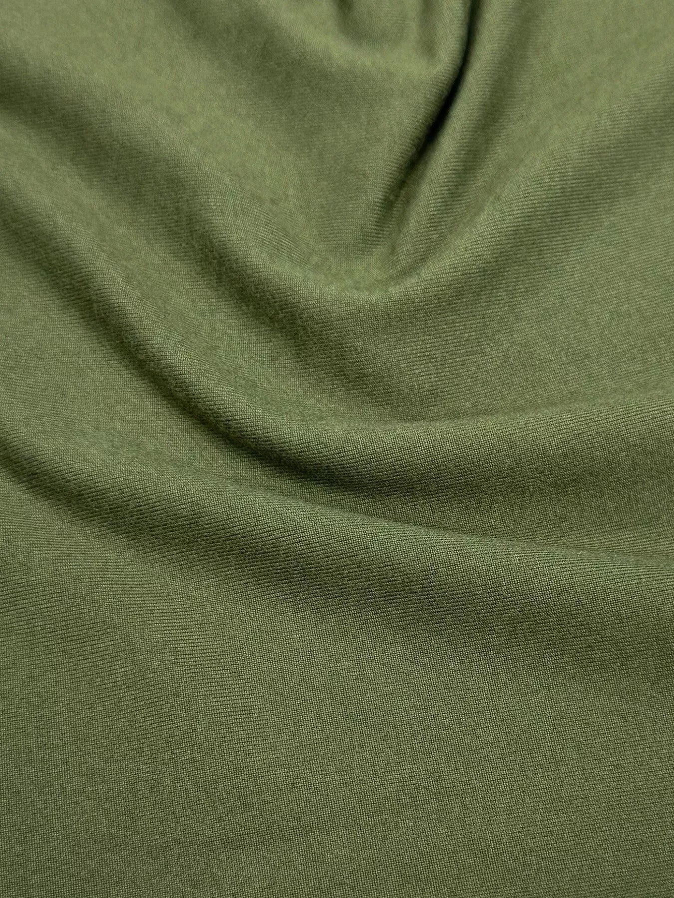 Moss green two-piece loungewear set fabric detail