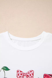 Coquette Cowgirl Elements Printed Relaxed Tee in White, back view