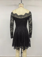 Romantic Off-shoulder Lace Mini Dress