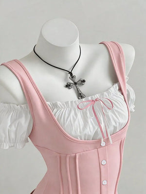 Cold Shoulder Ruched Top, back view