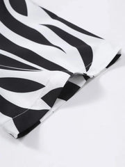 Zebra Print Short Sleeve Shirt And Shorts Ensemble