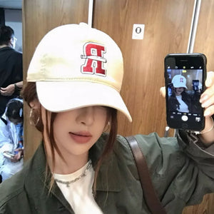 Letter Embroidered Classic Baseball Cap, side view