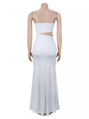 white maxi dress with maxi and pullover