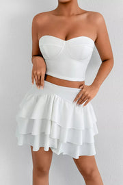 Chic Ruffled Tiered Two-piece Set