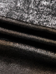 Elegant ruffled neck tank top in silver or gold metallic fabric with a textured sheen.