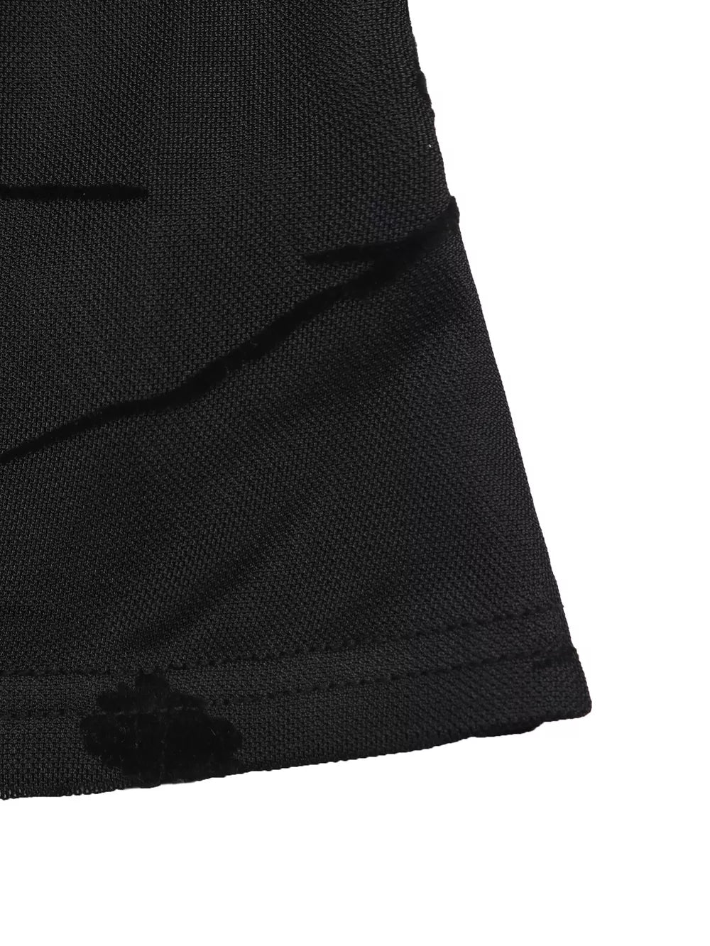 Black maternity t-shirt with cutout detail and mandarin collar