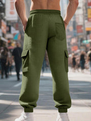 Men's Textured Cargo Joggers Plus Size, close-up detail
