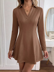 Suede-like Fit-and-flare Dress