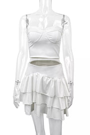 Chic Ruffled Tiered Two-piece Set
