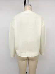 Chic Knit Sweater With Bow Detail