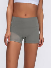 Nova Rise High-Motion Shorts in Graphite Gray with a high waist and seamless detail.