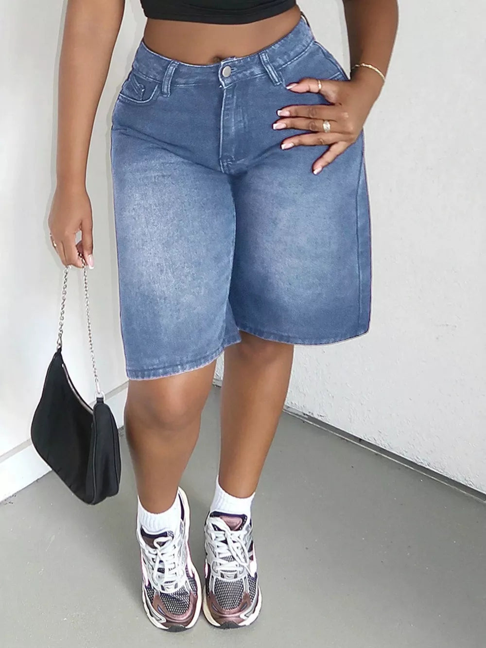 Effortless High-waisted Denim Shorts