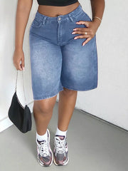 Effortless High-waisted Denim Shorts