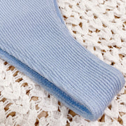 Light blue ribbed bikini fabric detail