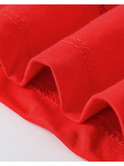 Red cotton toddler t-shirt with visible stitching detail