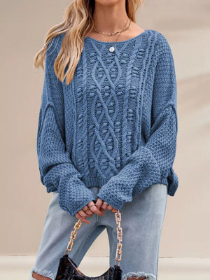 pullover sweater featuring cable knit in Apricot with 100% polyester Care instructions: Machine wash cold texture