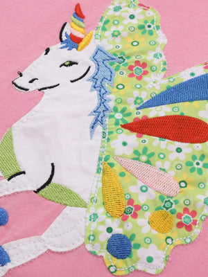 Children's Unicorn Short Sleeve T-shirt, model styling view