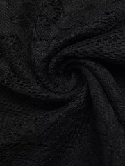 Black lace t-shirt with intricate floral pattern detail