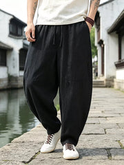 Men's Plus Size Loose Fit Sweatpants With Drawstring, side view
