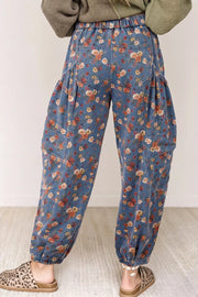 Floral Print Relaxed Fit Jeans in Medium, side view