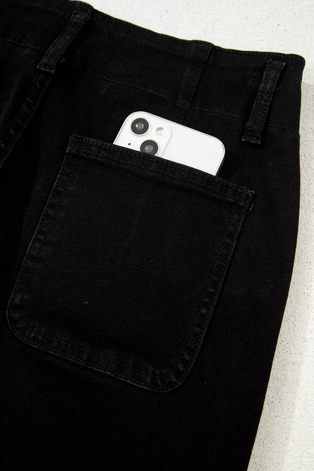 2-button High Waist Flared Jeans, side view