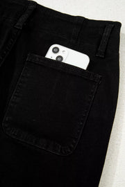 2-button High Waist Flared Jeans, side view