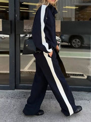 Zip Up Long Sleeve Outerwear And Pants Set in Brown, product detail